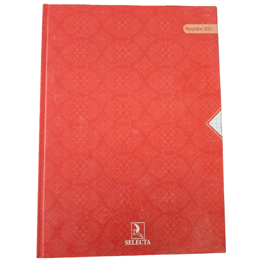 CAHIER REGISTRE 200 PAGES  5/5 SELECTA FORMAT A4