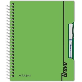 Bravo New 4 Subject Notebook, 168 Sheets, 27.3 cm x 19.8 cm Size