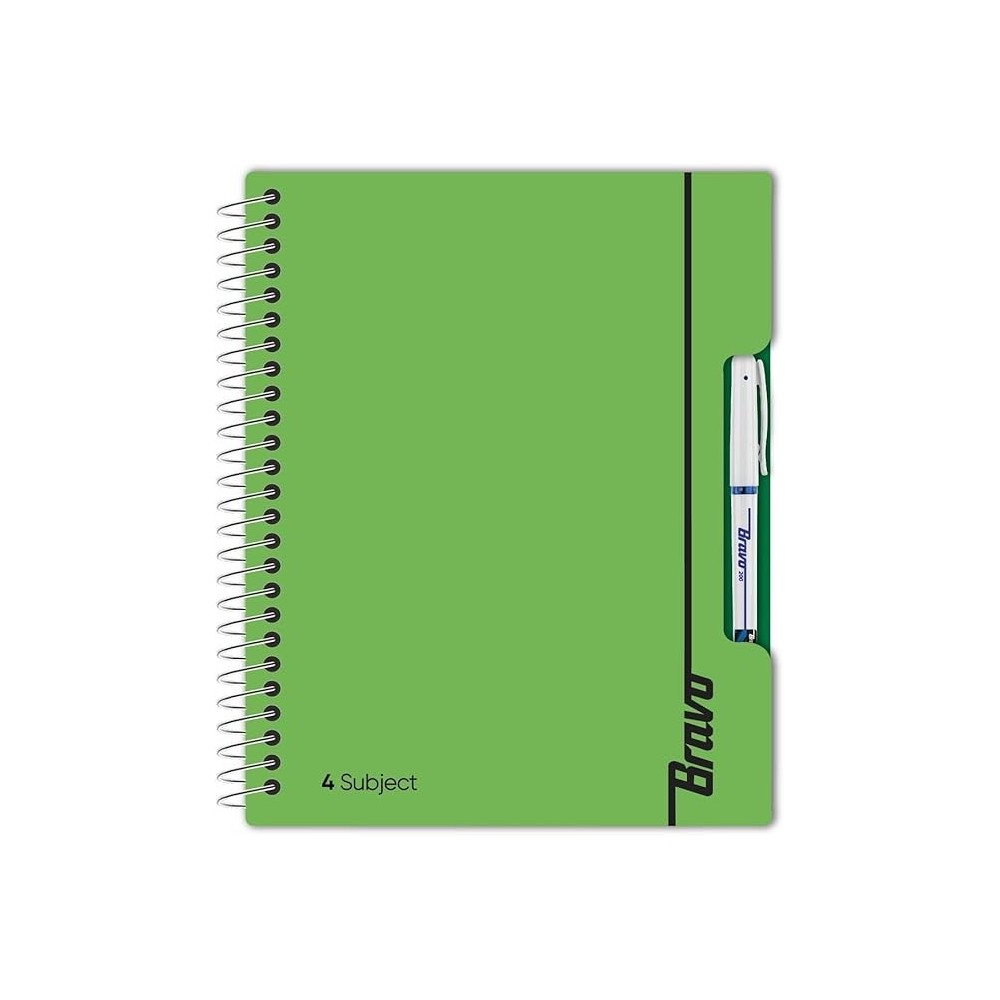Bravo New 4 Subject Notebook, 168 Sheets, 27.3 cm x 19.8 cm Size