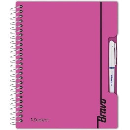 Bravo New Three Subject Notebook, 198 Sheets, 27.3 cm x 19.8 cm Size,