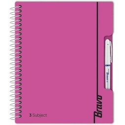 Bravo New Three Subject Notebook, 198 Sheets, 27.3 cm x 19.8 cm Size,