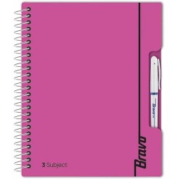Bravo New Three Subject Notebook, 198 Sheets, 27.3 cm x 19.8 cm Size,