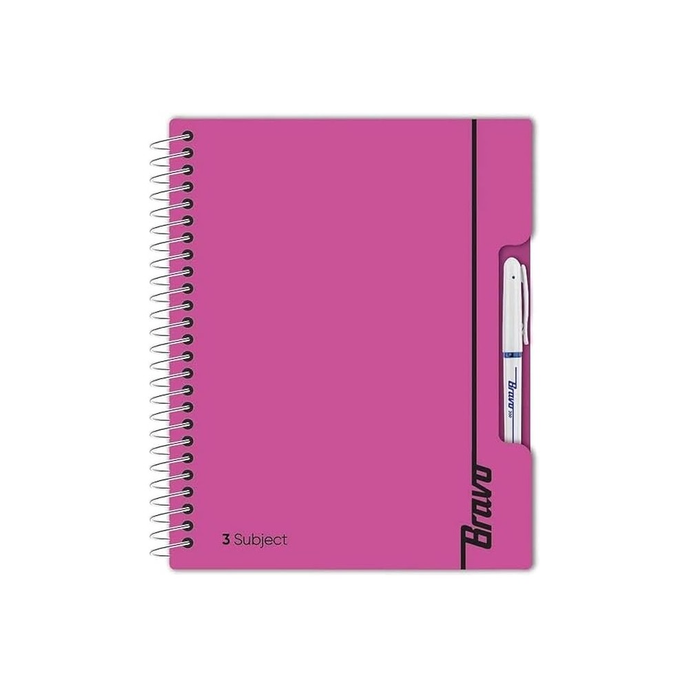 Bravo New Three Subject Notebook, 198 Sheets, 27.3 cm x 19.8 cm Size,