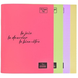 Cahier Piqué 192P  Plastifier 70g BMV PASTEL  YAMAMA