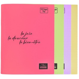 Cahier Piqué 192P  Plastifier 70g BMV PASTEL  YAMAMA
