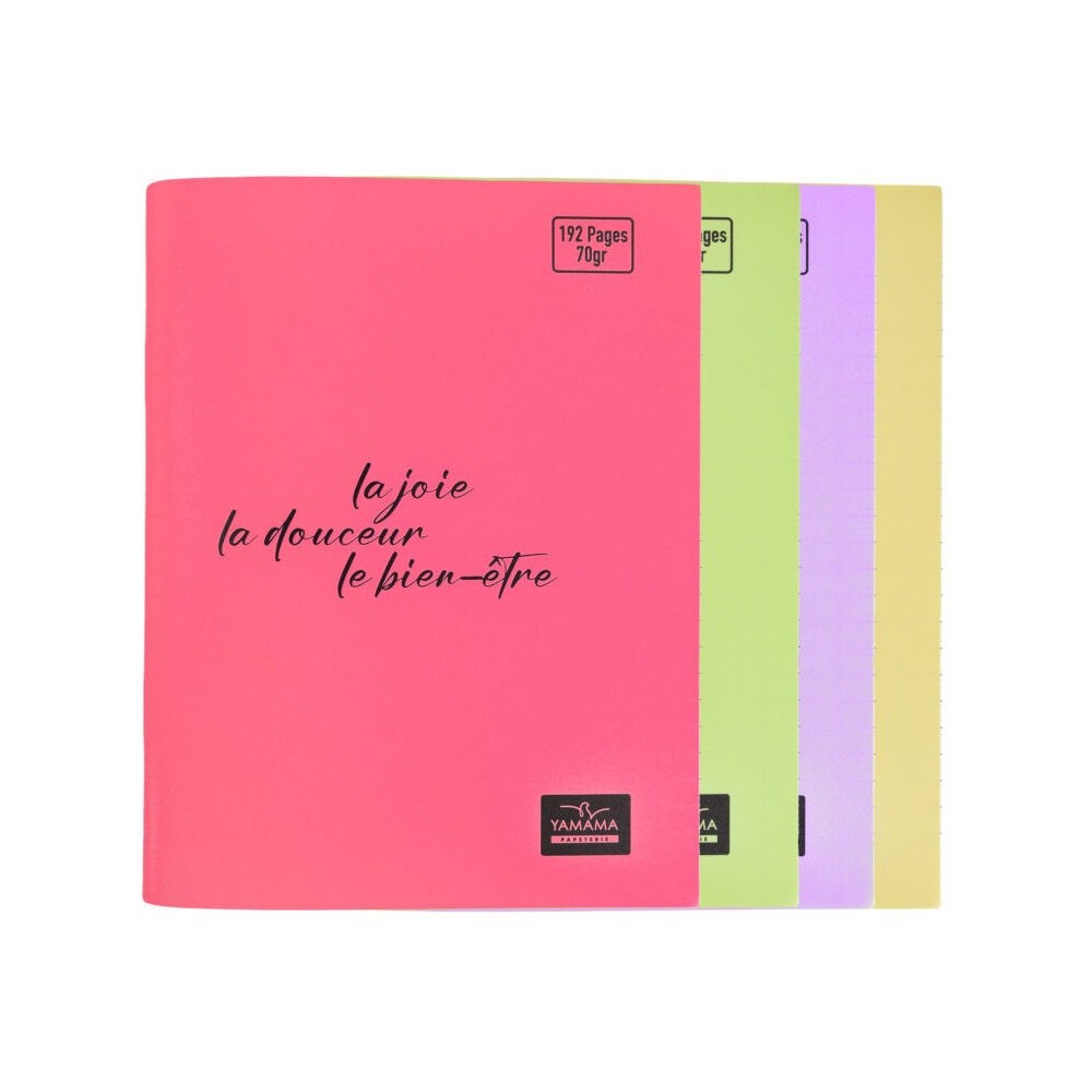 Cahier Piqué 192P  Plastifier 70g BMV PASTEL  YAMAMA
