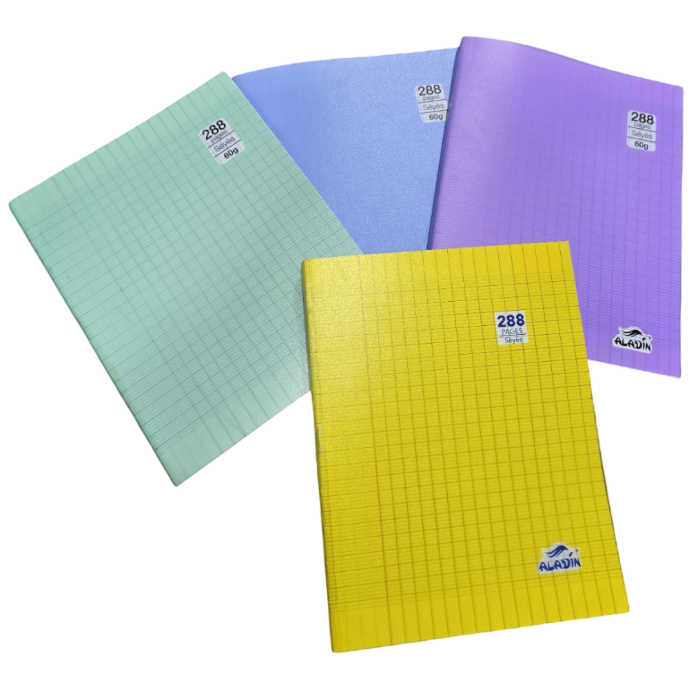 Cahier BROCHURE 288P  Plastifier 60g   ALADIN