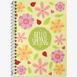 LARGE SPIRAL NOTEBOOK -PLASTIC COVERS - ASSORTED DESIGNS  - 100 SHEETS