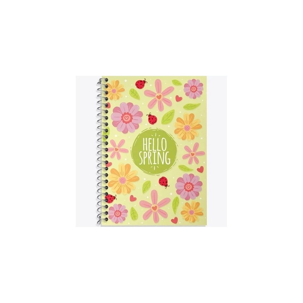 LARGE SPIRAL NOTEBOOK -PLASTIC COVERS - ASSORTED DESIGNS  - 100 SHEETS