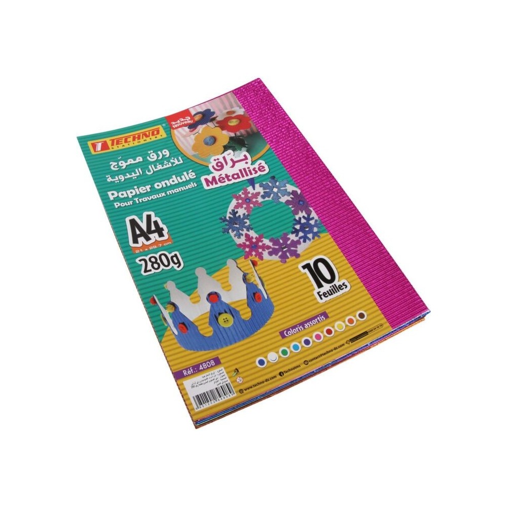 PACK DE 10 papier ondulé brillant