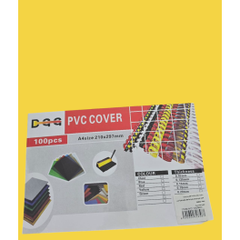 PAGE DE GARDE TRANSPARENT JAUNE A4 100 FEUILLES  PVC COVER