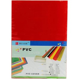 PAGE DE GARDE TRANSPARENT ROUGE  A4 100 FEUILLES  PVC COVER
