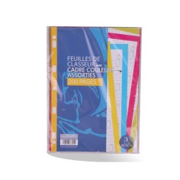 Feuilles de Classeur A4 Avec Cadre Couleurs Assorties 200P SELECTA