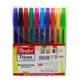 POCHETTE DE 10 STYLOS A BILLE MONTEX TRICON