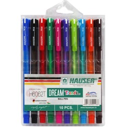 POCHETTE DE 10 STYLOS A BILLE HAUSER DREAM TRENDZ