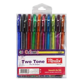 Pochette De 10 Stylos à Bille Two Tone - Montex