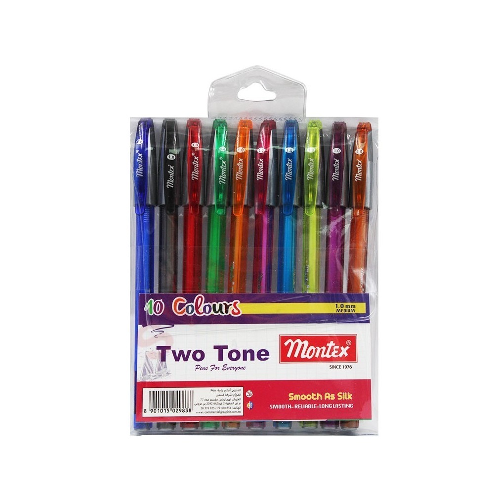 Pochette De 10 Stylos à Bille Two Tone - Montex