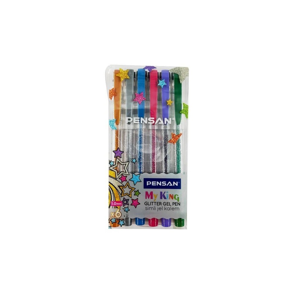 POCHETTE DE 6 STYLOS GEL NEON MY KING PENSAN