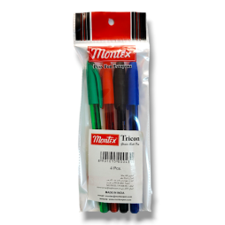 POCHETTE DE 4 STYLOS A BILLE MONTEX TRICON