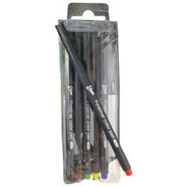 Pochette de 6 Stylos Pointe Fine PLUMA, 0.4 Fine Point