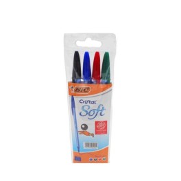 POCHETTE DE 4 STYLOS A BILLE CRISTAL SOFT BIC