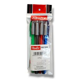 POCHETTE DE 4 STYLOS A BILLE TOW TONE MONTEX