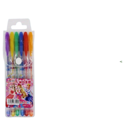 POCHETTE DE0 6 STYLO GEL Glitter Princess
