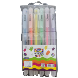 POCHETTE DE 6 STYLO GELCIVORS PENTRON NEON