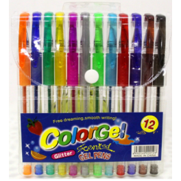 POCHETTE DE 12 Stylo en gel à paillettes