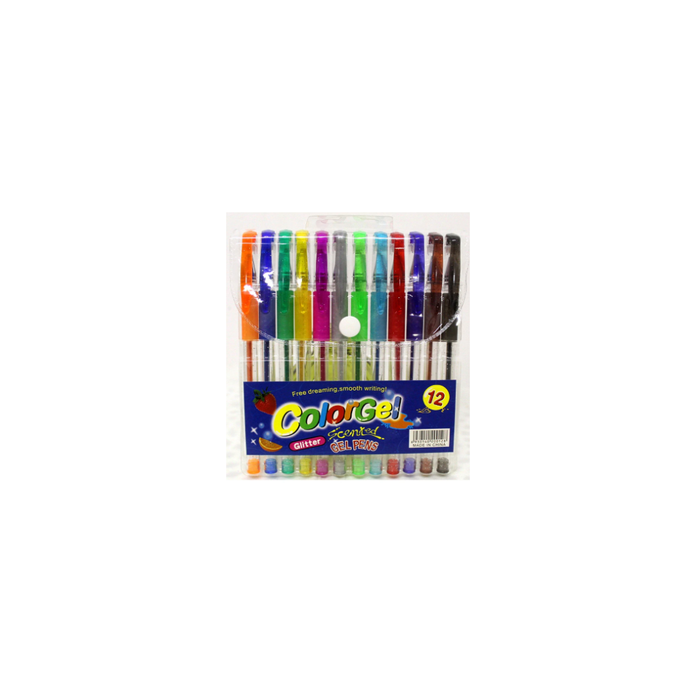 POCHETTE DE 12 Stylo en gel à paillettes