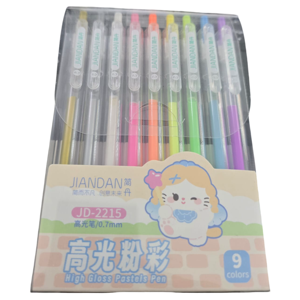 POCHETTE DE 9 Stylos GEL TIC TAC JIANDAI