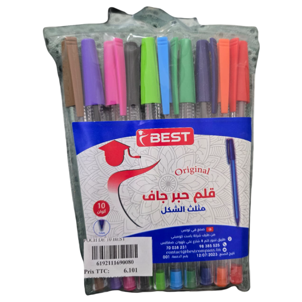 POCHETTE DE 10 stylos à bille de la marque BEST.