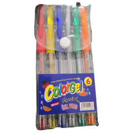 POCHETTE DE 6 Stylo en gel à paillettes