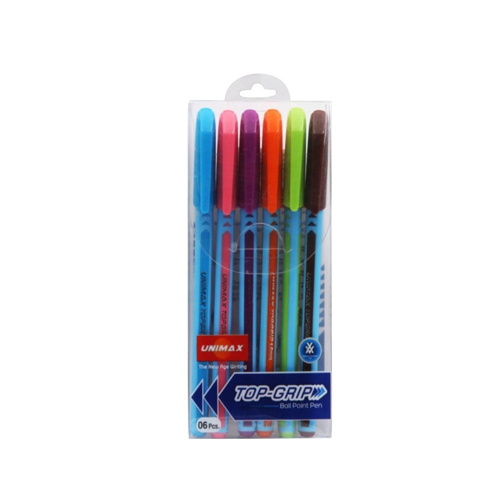 STYLO A BILLE UNIMAX TOPGRIP 1.0 POCH DE 6