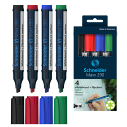 POCHETTE DE 4 Marqueur pour tableau blanc Schneider Maxx 293  Effaçable