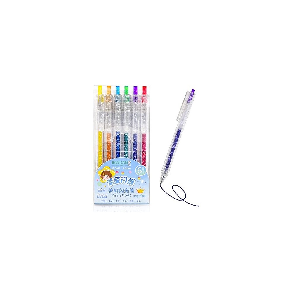 POCHETTE  de 6 stylos pailletés JIANDAI ART