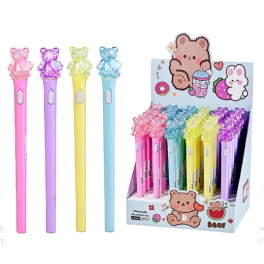 Stylo-bille avec rétro-éclairage  Ours assortis.
