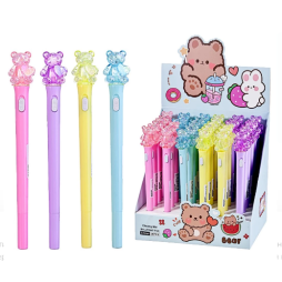 Stylo-bille avec rétro-éclairage  Ours assortis.