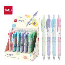 Porte-mine Deli transparent avec grip en caoutchouc souple  0,5 mm.