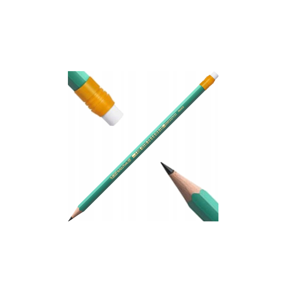 Crayons bois HB avec gomme Evolution Bic