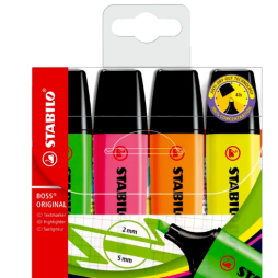 Pochette de 4 surligneurs fluo - STABILO