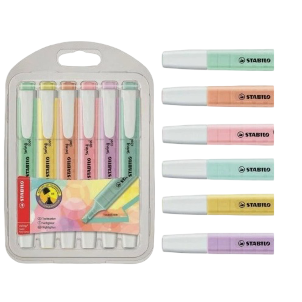 pochette de 6 Surligneurs  Stabilo couleur pastel