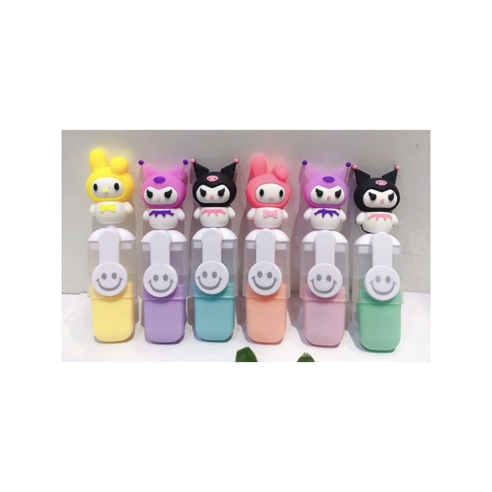 pochette  de 6 mini surligneurs mignons