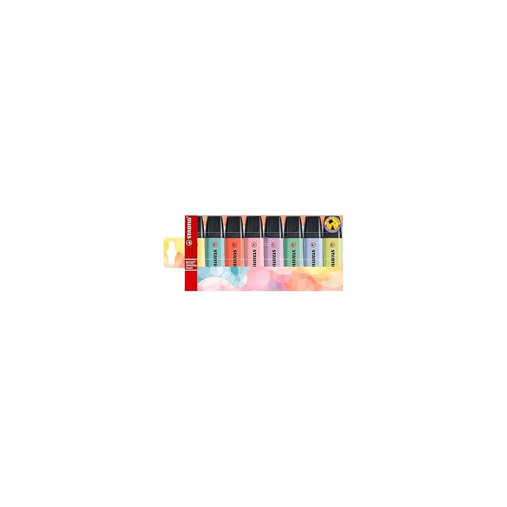 STABILO BOSS ORIGINAL Pastel - Surligneur- Pochette x 8 surligneurs pastel- Coloris assortis