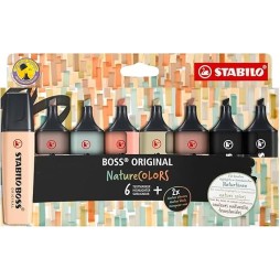 Pochette de 8 Surligneur Stabilo Boss couleurs assorties nature -