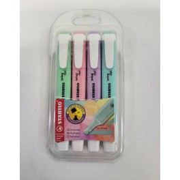 Pochette de 4 surligneurs STABILO swing cool Pastel
