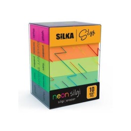 Gomme Silka Neon 5 Couleurs, Lot de 10, Art-14