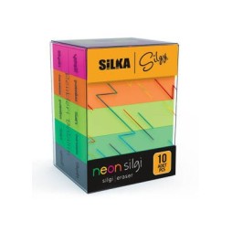 Gomme Silka Neon 5 Couleurs, Lot de 10, Art-14