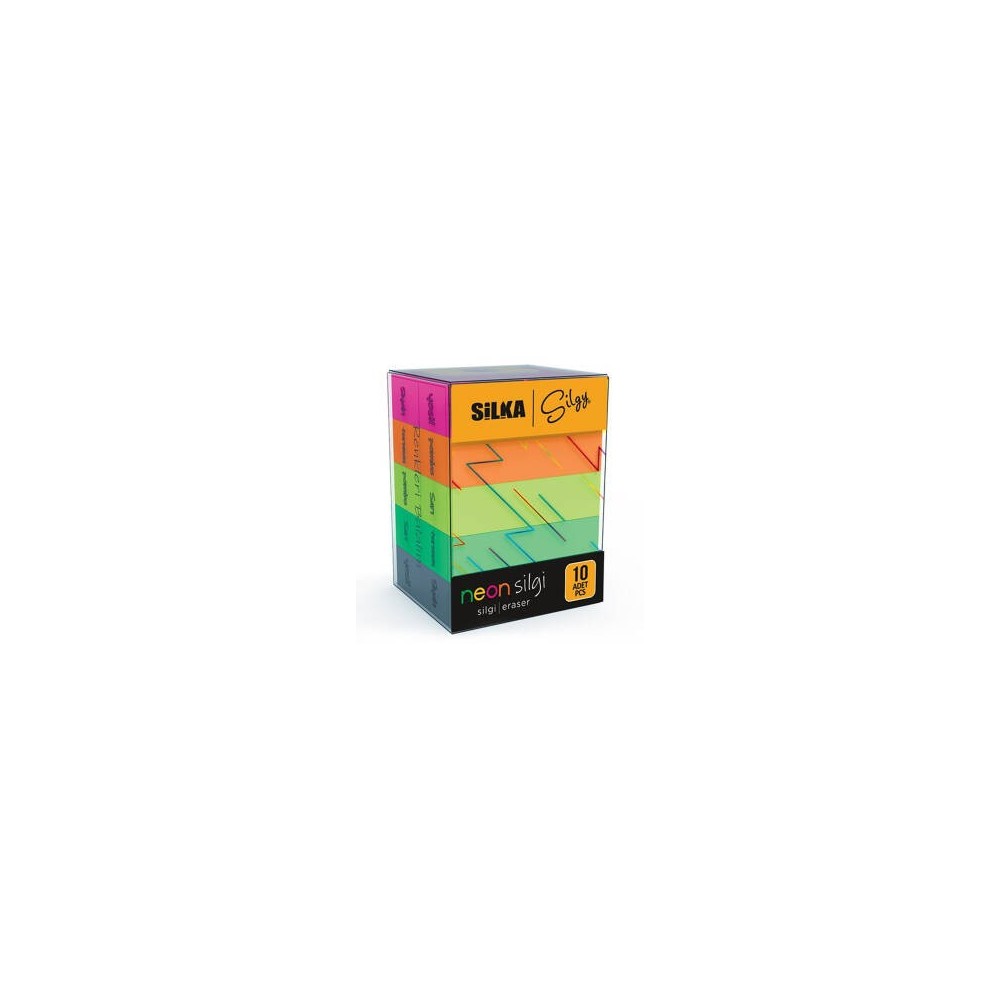 Gomme Silka Neon 5 Couleurs, Lot de 10, Art-14