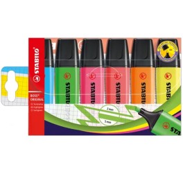 Stabilo - Pochette de 6 Marqueurs Fluorescents Boss Original